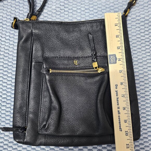 Elliott Lucca Gwen Black Leather Crossbody Bag with Gold-Tone Hardware - Picture 8 of 8